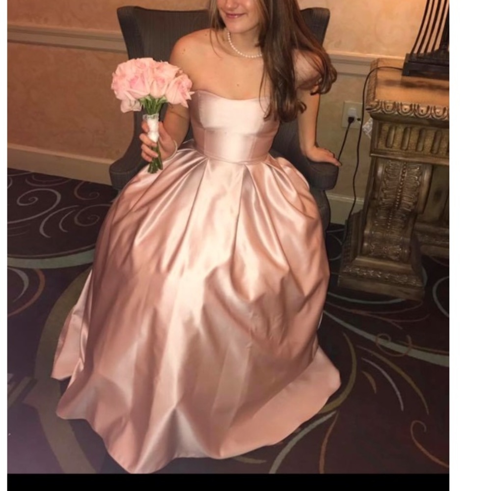 Light pink princess prom dress